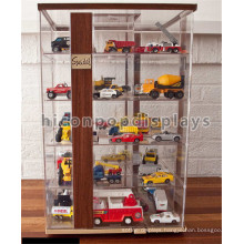 Kids Playthings Retail Store Custom Table Top Wood Acrylic Minifigure Comic Toy Car Display Case